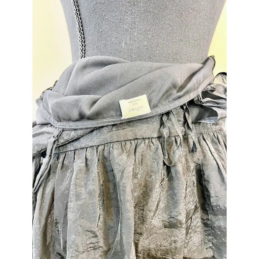 Aritzia Wilfred Madeleine Dress in Black Size XXS Chiffon Short Sleeve Lined - Picture 5 of 6